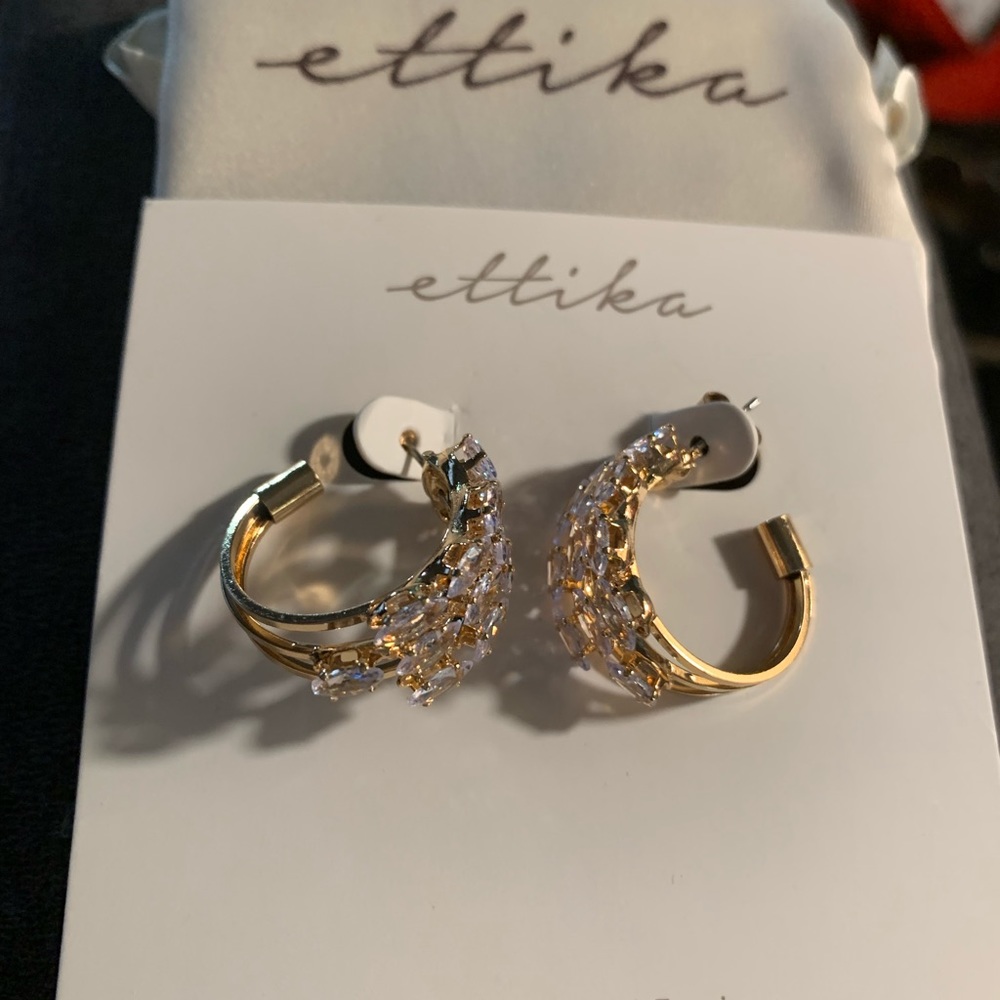 New crystal huggie hoop earrings